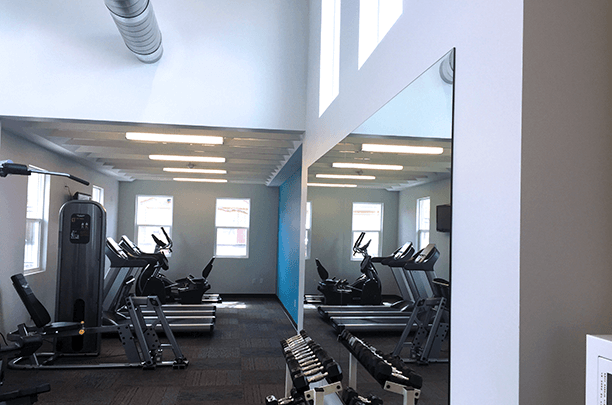 Marston Pointe Fitness Center interior finished