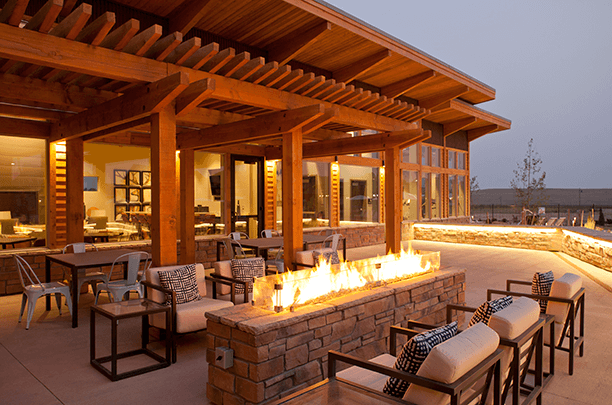 eric highlands clubhouse and pool firepit